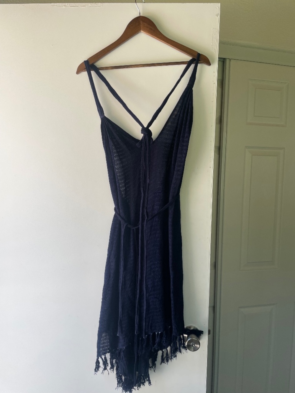 Navy blue wrap dress